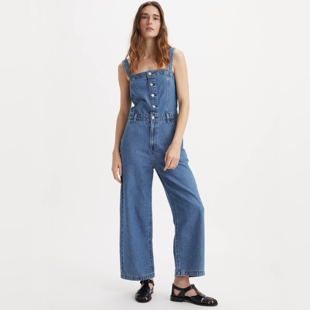 Levi's Blue Wide-Leg Denim Jumpsuit